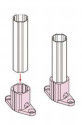อลูมิเนียมถ้วยเท้าอุปกรณ์ชั้นวางท่อ ISO9001 สำหรับท่อ 28 มม