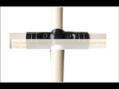 Pipe Rack System Vertical Pipe Cross Connector Black Coated Metal Pipe Connectors