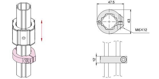 Anodic Oxidation Aluminium Tube Round Ring Retainer AL-31 RoHS Certificated