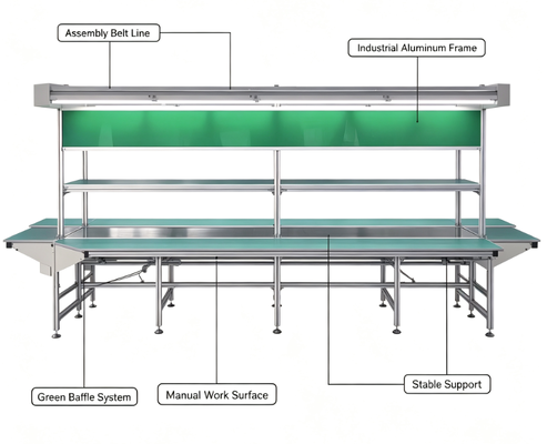 Anti-static Belt Conveyor Line Aluminum Profile Assembly Conveyor for Electronics Workshop Transport