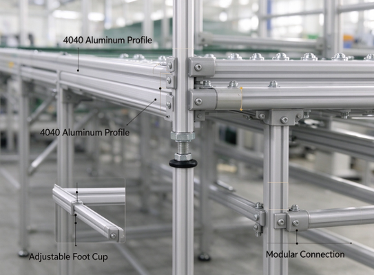 Aluminum Profile Anti-static Manual Roller Ball Transfer Assembly Line