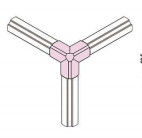 Aluminum Tube Joints Anodic Oxidation RoHS 3 Way Pipe Connector