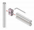 Double Hexagon Connector Aluminium Tube Joints AL-9 Andoic Oxidation Surface