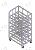 KUTED Transport Trolley Square Tube SUS 304 201 PP Load Capacity 100kg for Easy Transportation