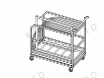 Square Tube SUS 304 201 Process Solder Mask Transport Trolley for Screen Frame Storage