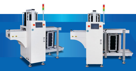 เครื่องขนส่ง PCB SMT พร้อม PLC การควบคุมความเร็วปรับและมาตรฐาน SMEMA สําหรับการถอนอัตโนมัติ