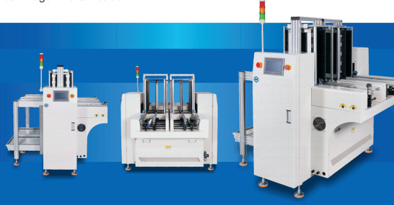 คุณภาพ เครื่องขนส่ง PCB ซีรี่ย์ SMT / เครื่องถอดกระจกสองกระจก ขนาดขอบเขต 1475x1475x1220 มม PCB ความสูง 900±20 มม โรงงาน