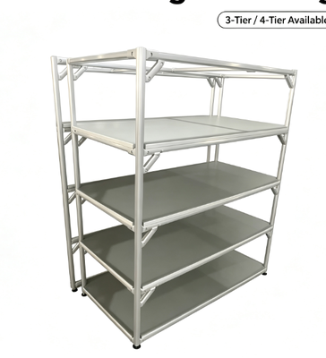 โปรไฟล์อลูมิเนียม ESD Workbench โต๊ะทํางานกันสแตตติกหลายชั้น สําหรับห้องทํางานอิเล็กทรอนิกส์