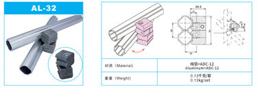 Andoic Oxidation Alloy Pipe Adapter AL-32 สำหรับเชื่อมต่อท่ออลูมิเนียมและโปรไฟล์